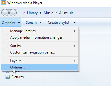 Kopieerbescherming uitschakelen in Windows Media Player