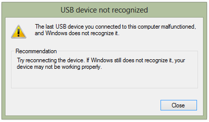 Het laatste USB-Apparaat Malfunctioned