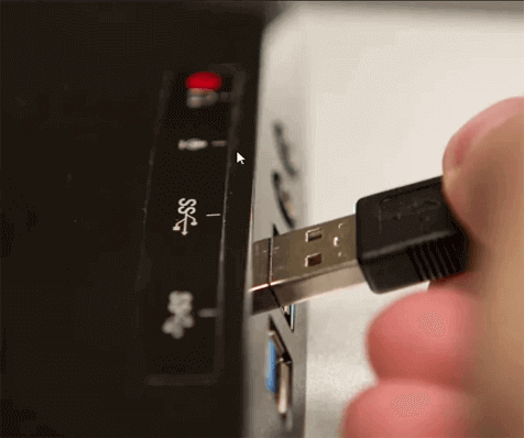 USB apparaat over huidige status gedetecteerd