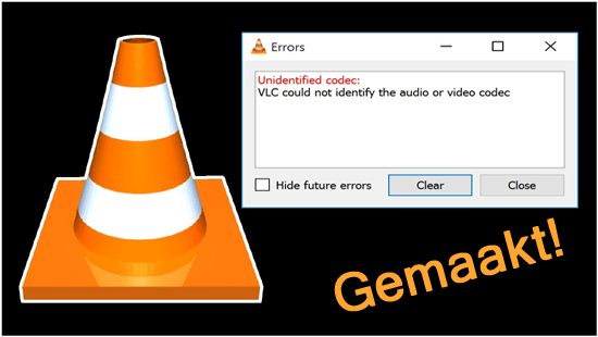 VLC kon de audio- of videocodec niet identificeren