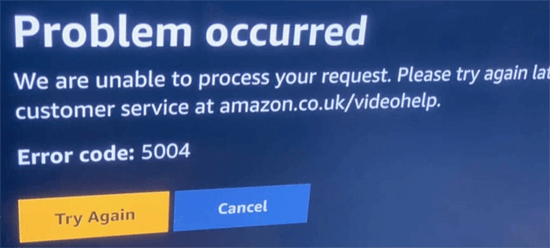Amazon Prime-foutcode 5004